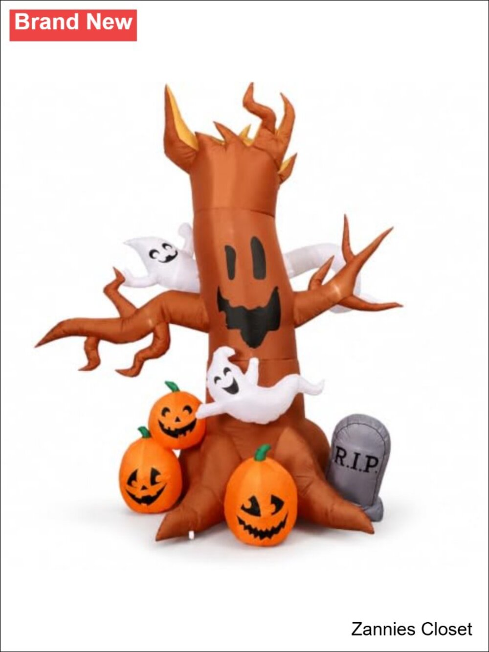 👻 8FT Halloween Inflatable Ghost Tree LED Lighted Yard Decoration